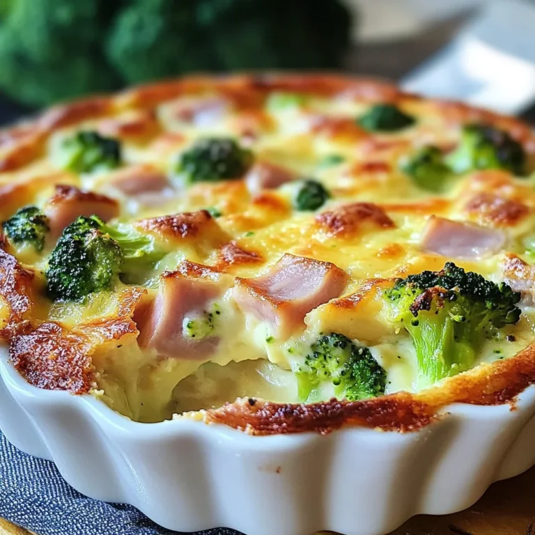 Clafoutis salé brocoli jambon de poulet