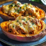 Patate douce farcie au poulet