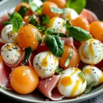 Salade melon jambon de poulet mozzarella