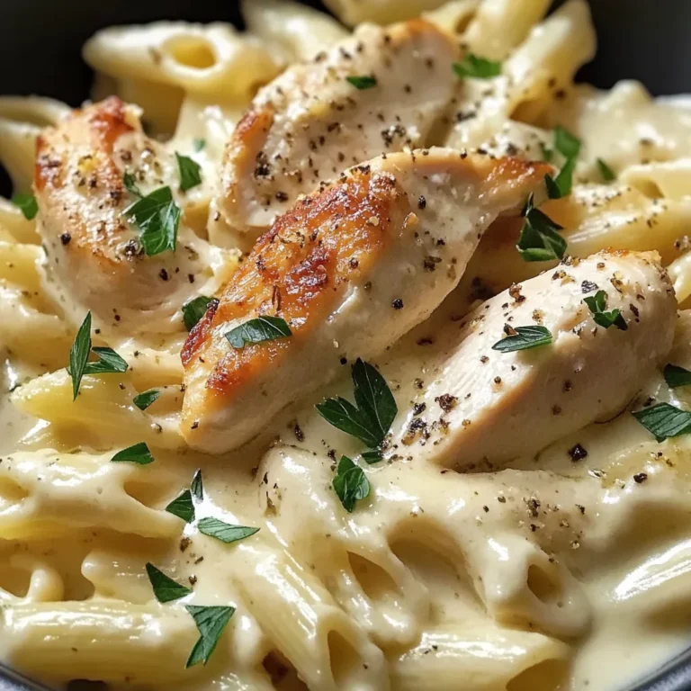 Pâtes au poulet et sauce crémeuse au boursin